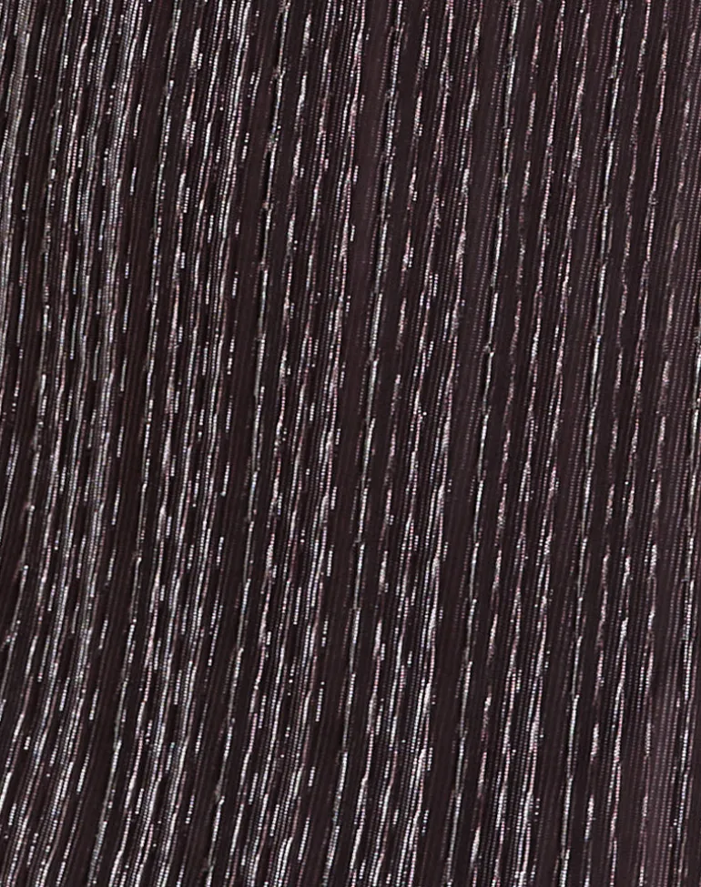 Cheria Mini Dress in Shimmer Plisse Brown