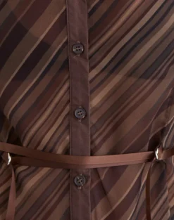 Christabel Shirt in Chiffon Mix Brown Stripe