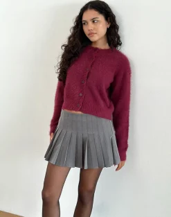 Cida Pleated Mini Skirt in Dark Charcoal