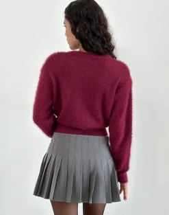 Cida Pleated Mini Skirt in Dark Charcoal
