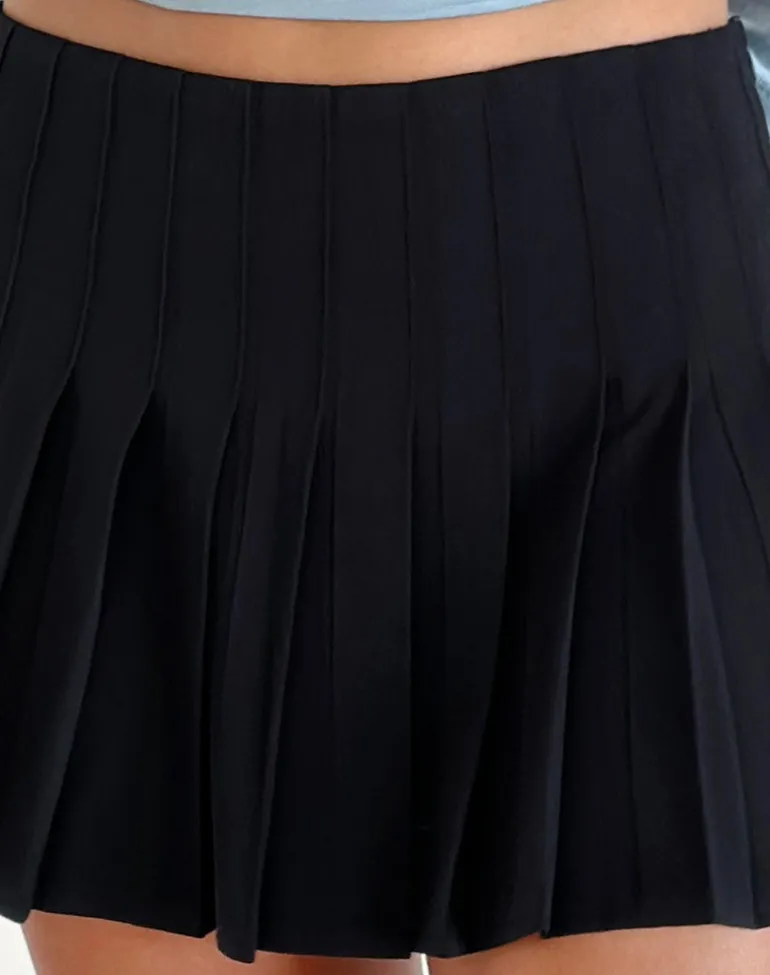 Cida Small Pleat Mini Skirt in Navy
