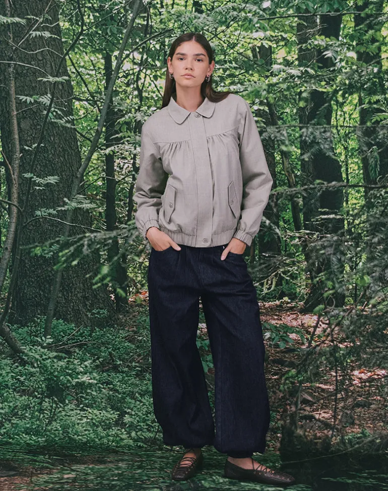 Cindari Collared Jacket in Grey