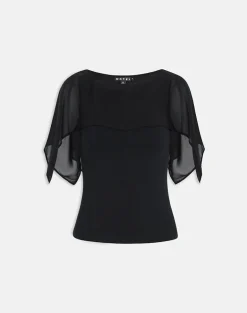 Cirata Top in Rayon Jersey Chiffon Black