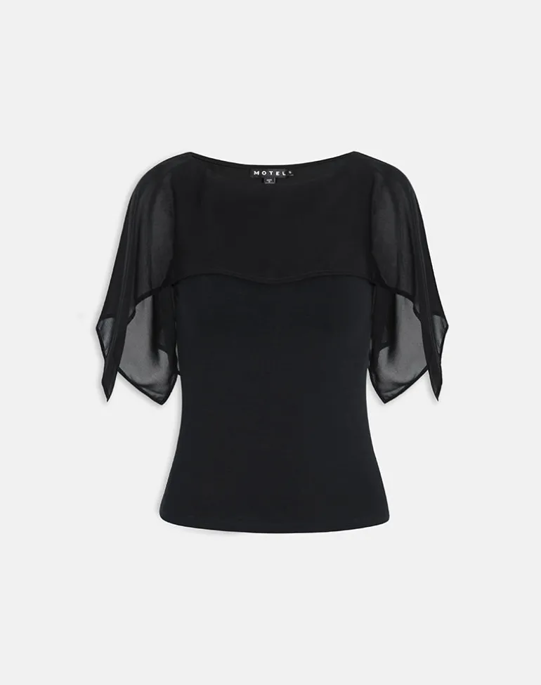 Cirata Top in Rayon Jersey Chiffon Black