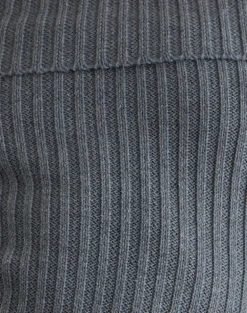 Circe Knitted Bardot Top in Grey