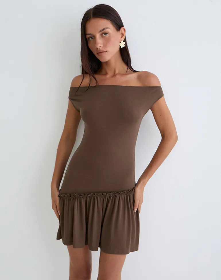 Ciro Mini Dress in Chocolate