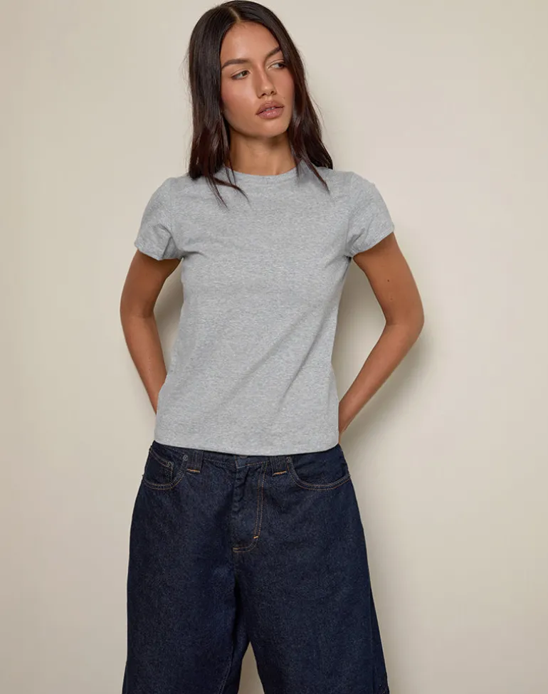 Clio Baggy Tee in Grey Marl
