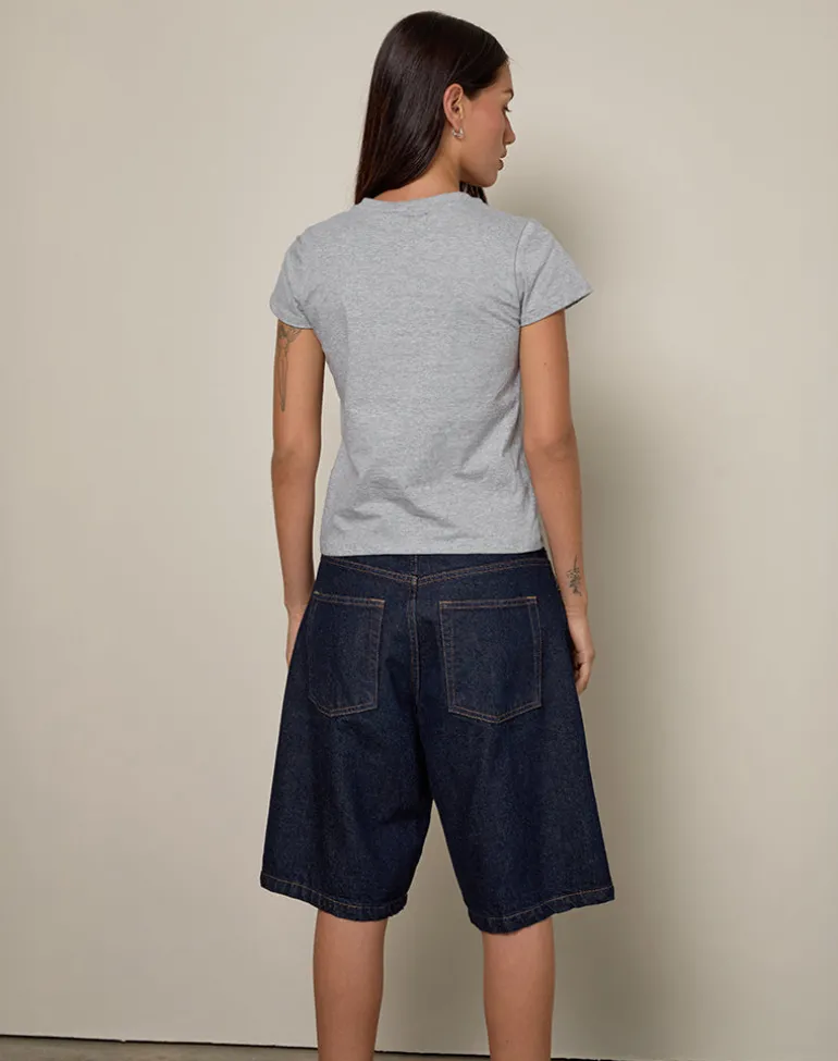 Clio Baggy Tee in Grey Marl