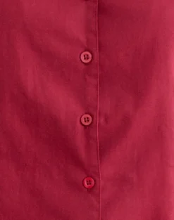 Cloma Fitted Blouse with Puff Sleeves in Adrenaline Red