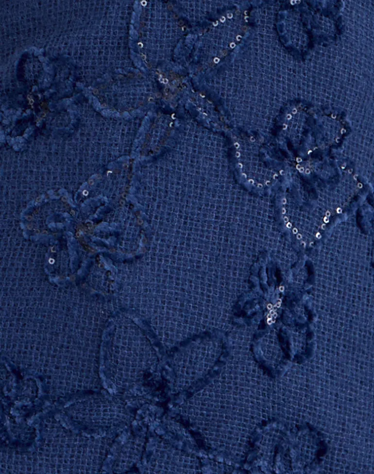 Codami Halterneck Mini Dress in Sequin Knit Navy