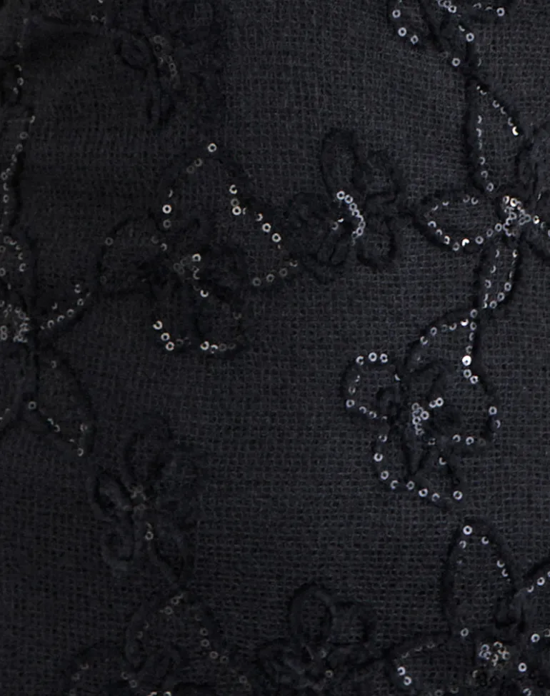 Codami Mini Dress in Sequin Knit Black