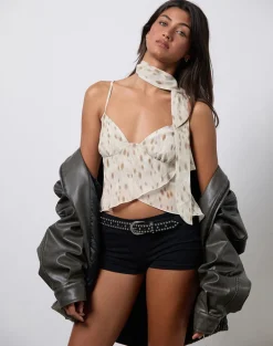 Cojira Top With Scarf in Bambi Ivory