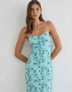 Collete Midi Dress in Winding Ivy Blue
