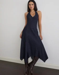 Comari Midi Dress in Chambray Indigo