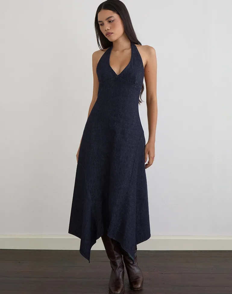 Comari Midi Dress in Chambray Indigo