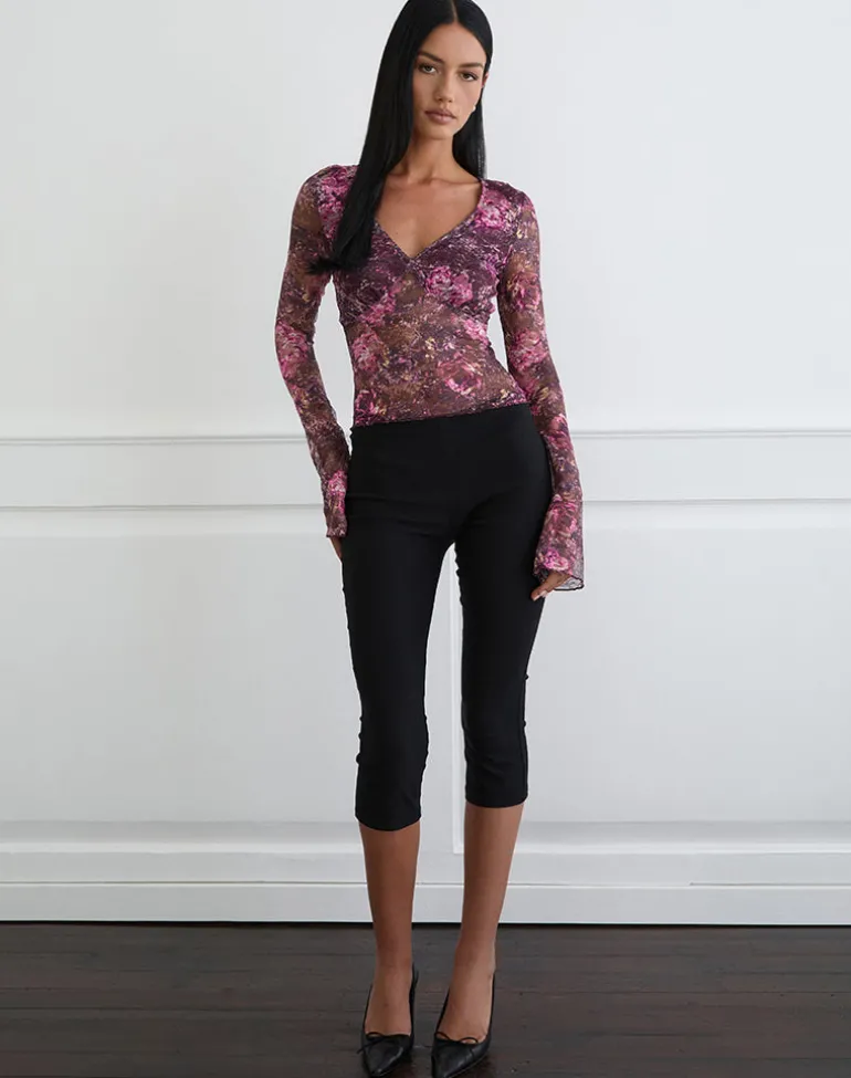 Copriva Top in Abstract Rose Pink and Plum