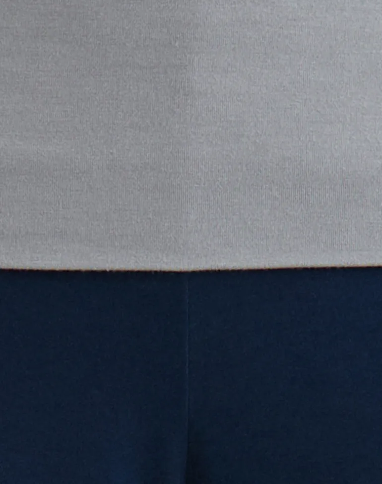 Coreta Foldover Trouser in Navy Grey Combination