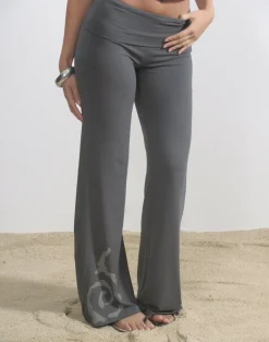 Coreta Foldover Trouser in Spiral Charcoal Grey