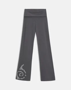 Coreta Foldover Trouser in Spiral Charcoal Grey