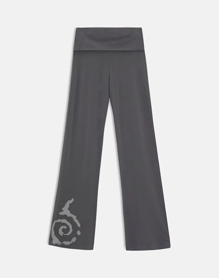 Coreta Foldover Trouser in Spiral Charcoal Grey