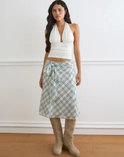 Cosimo Halterneck Top in Cream Eco Lyocell
