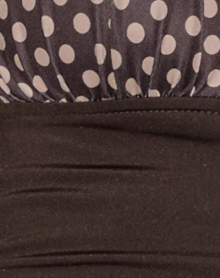 Cosimo Halterneck Top in Polka Bitter Chocolate