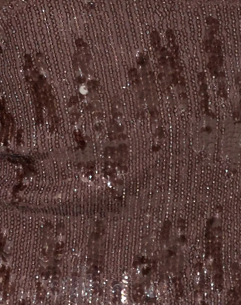 Cosio Halterneck Top in Mixed Sequin Brown
