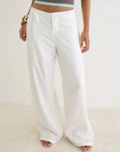 Curisa Trouser with Side Tie in Ivory