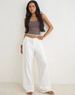 Curisa Trouser with Side Tie in Ivory