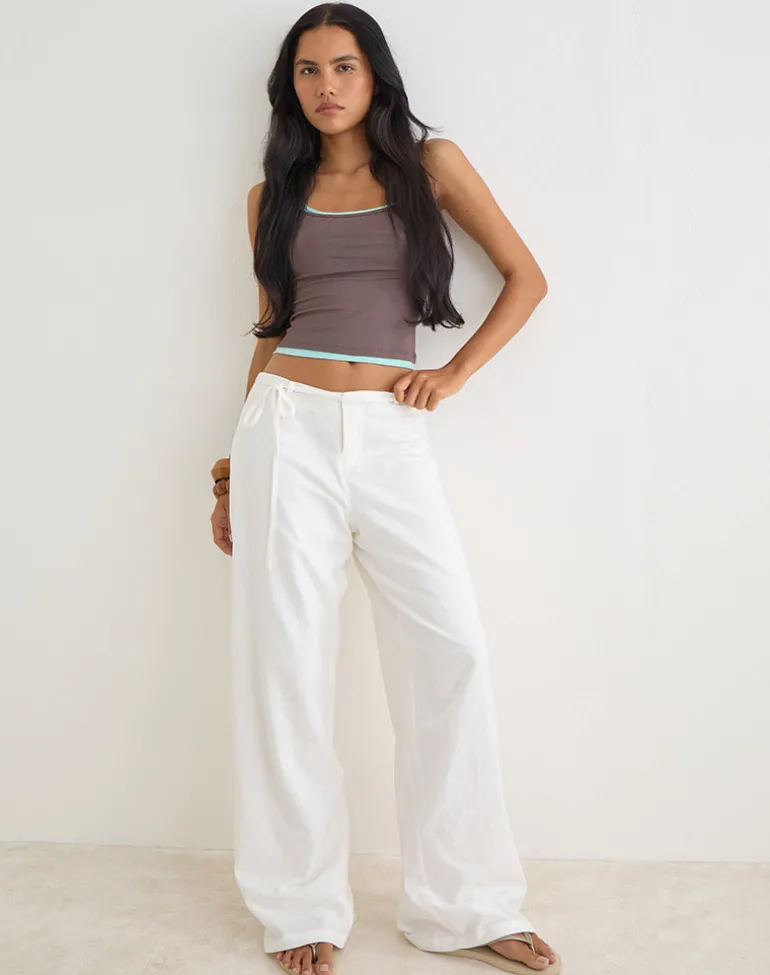 Curisa Trouser with Side Tie in Ivory