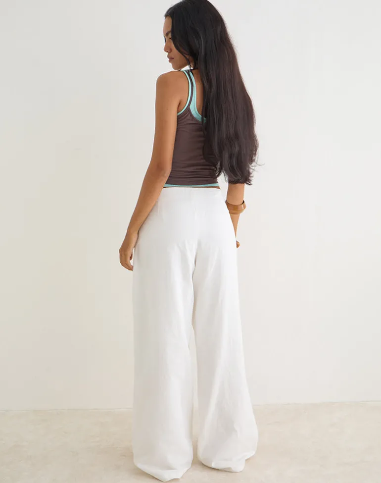 Curisa Trouser with Side Tie in Ivory