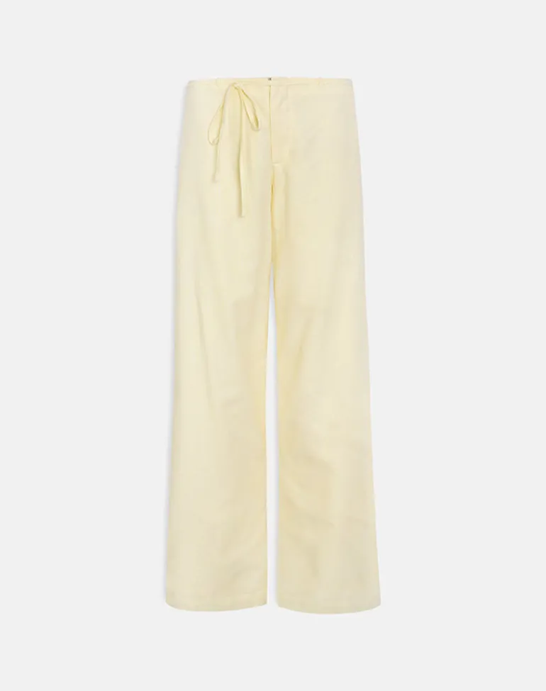 Curisa Trouser with Side Tie in Lemon