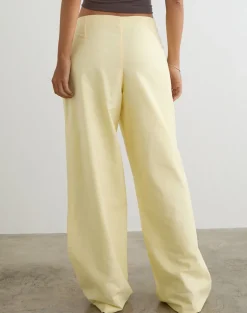 Curisa Trouser with Side Tie in Lemon