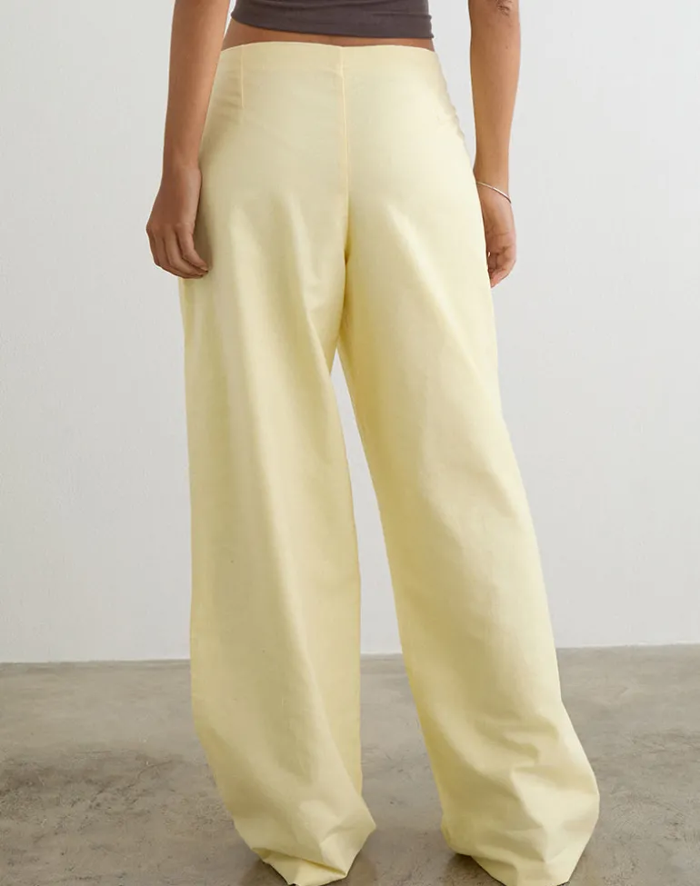 Curisa Trouser with Side Tie in Lemon