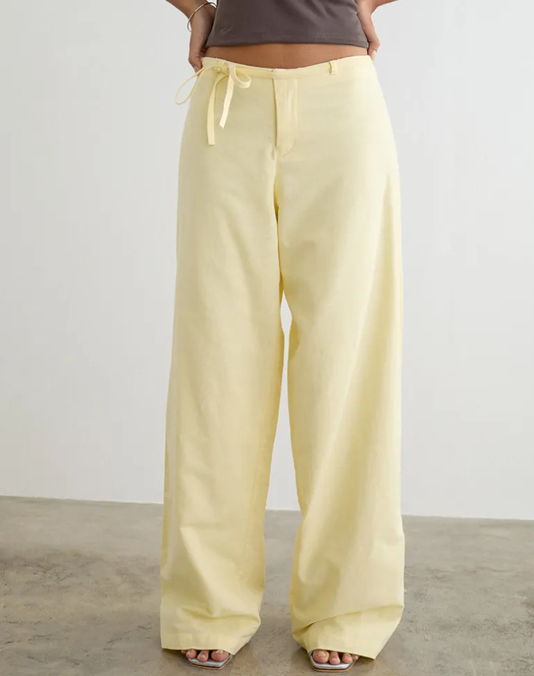 Curisa Trouser with Side Tie in Lemon