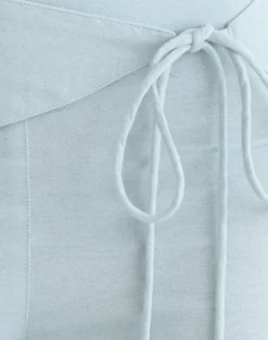Cursa Trouser in Linen Steel Blue with Belt