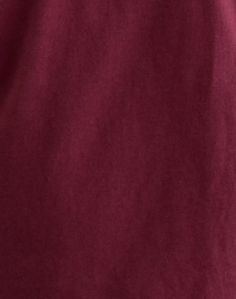 Daimin Off the Shoulder Top in Jersey Maroon
