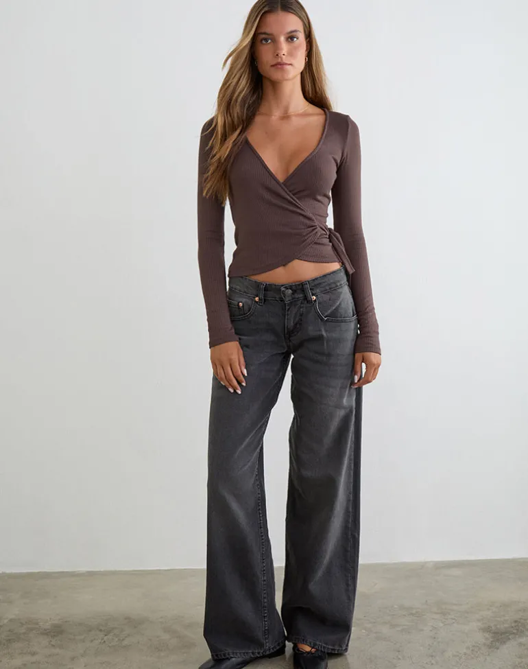 Dakyung Long Sleeve Top in Thick Rib Coffee Quartz