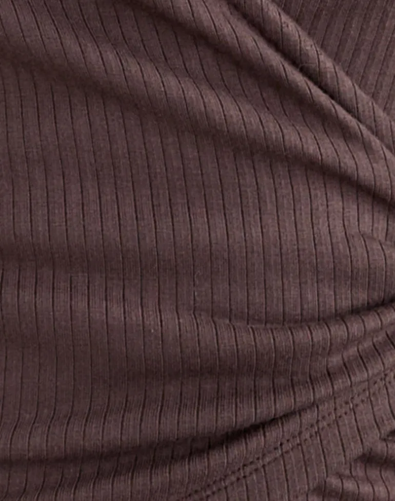 Dakyung Long Sleeve Top in Thick Rib Coffee Quartz