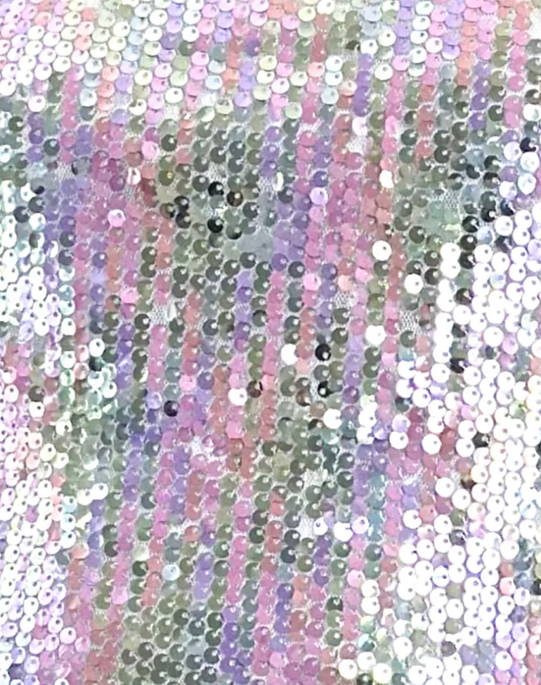 Damske Vest Top in Clear Sequin Iridescent