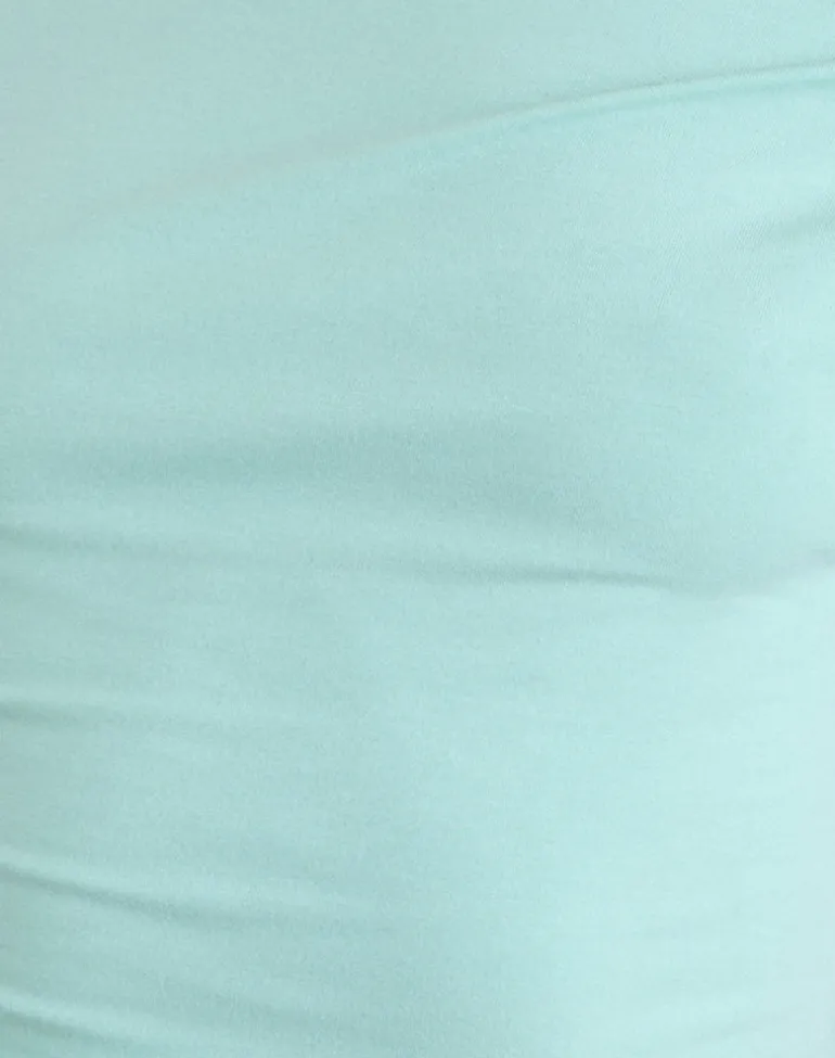 Danama One Shoulder Top in Rayon Jersey Aqua