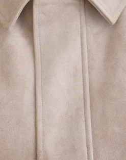 Dante Boxy Jacket in Faux Suede Tan