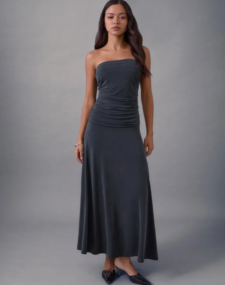 Darmi Maxi Dress in Cupro Granite
