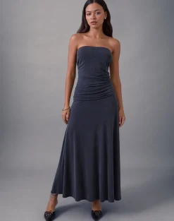 Darmi Maxi Dress in Cupro Granite