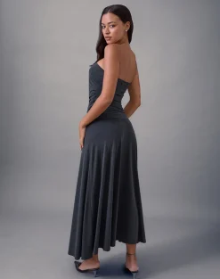 Darmi Maxi Dress in Cupro Granite