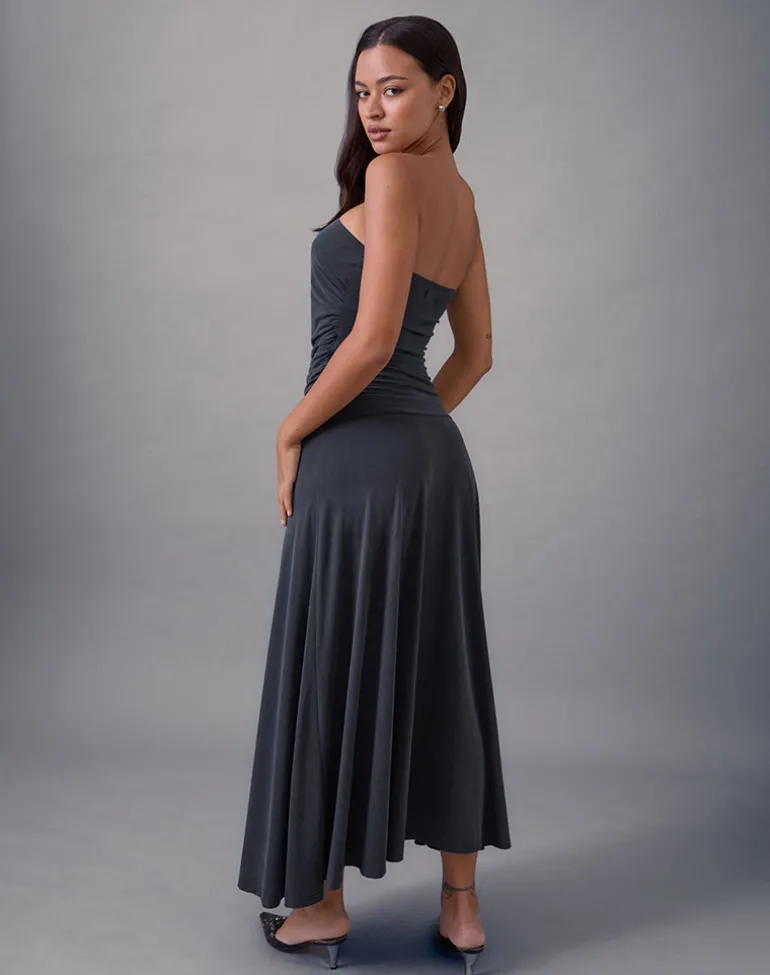 Darmi Maxi Dress in Cupro Granite