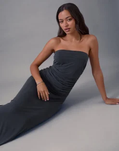 Darmi Maxi Dress in Cupro Granite
