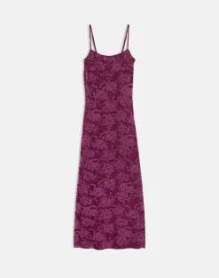 Darsih Maxi Dress in Flock Shadow Leaf Plum