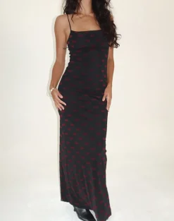 Darsih Maxi Dress in Lips Flock Black