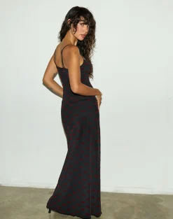 Darsih Maxi Dress in Lips Flock Black